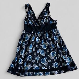 Victoria’s Secret Angels Babydoll Nightie Chemise Blue Floral women’s Sz S